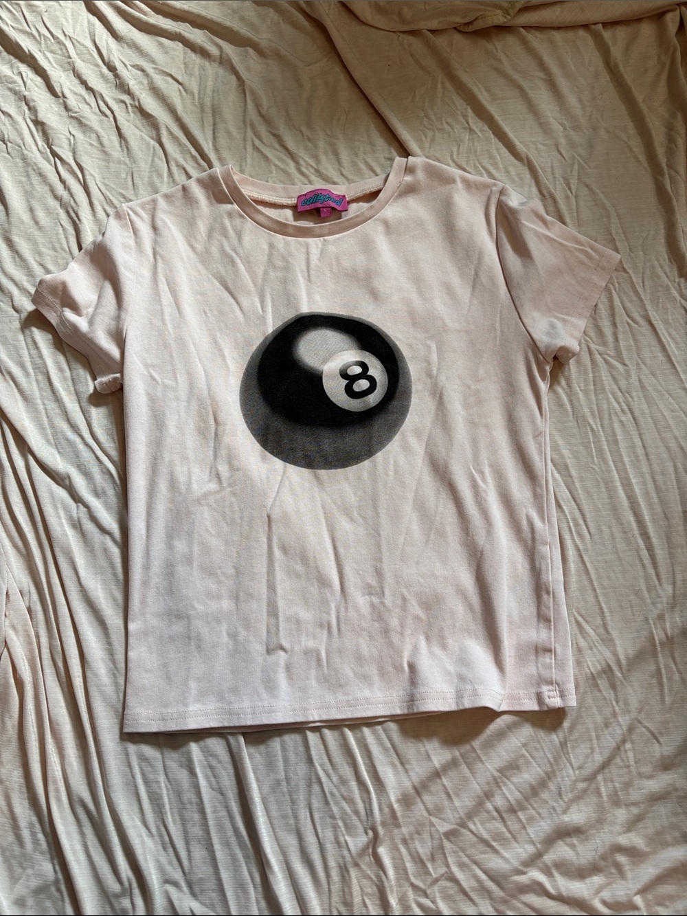 Edikted Pale Pink 8-Ball Graphic Tee